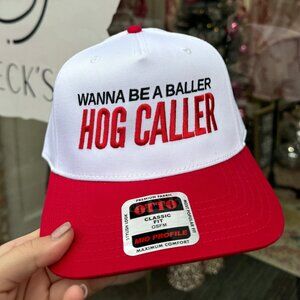 Wanna Be a Baller Hog Caller Arkansas Vintage Hat cap Embroidered Funny Vintage